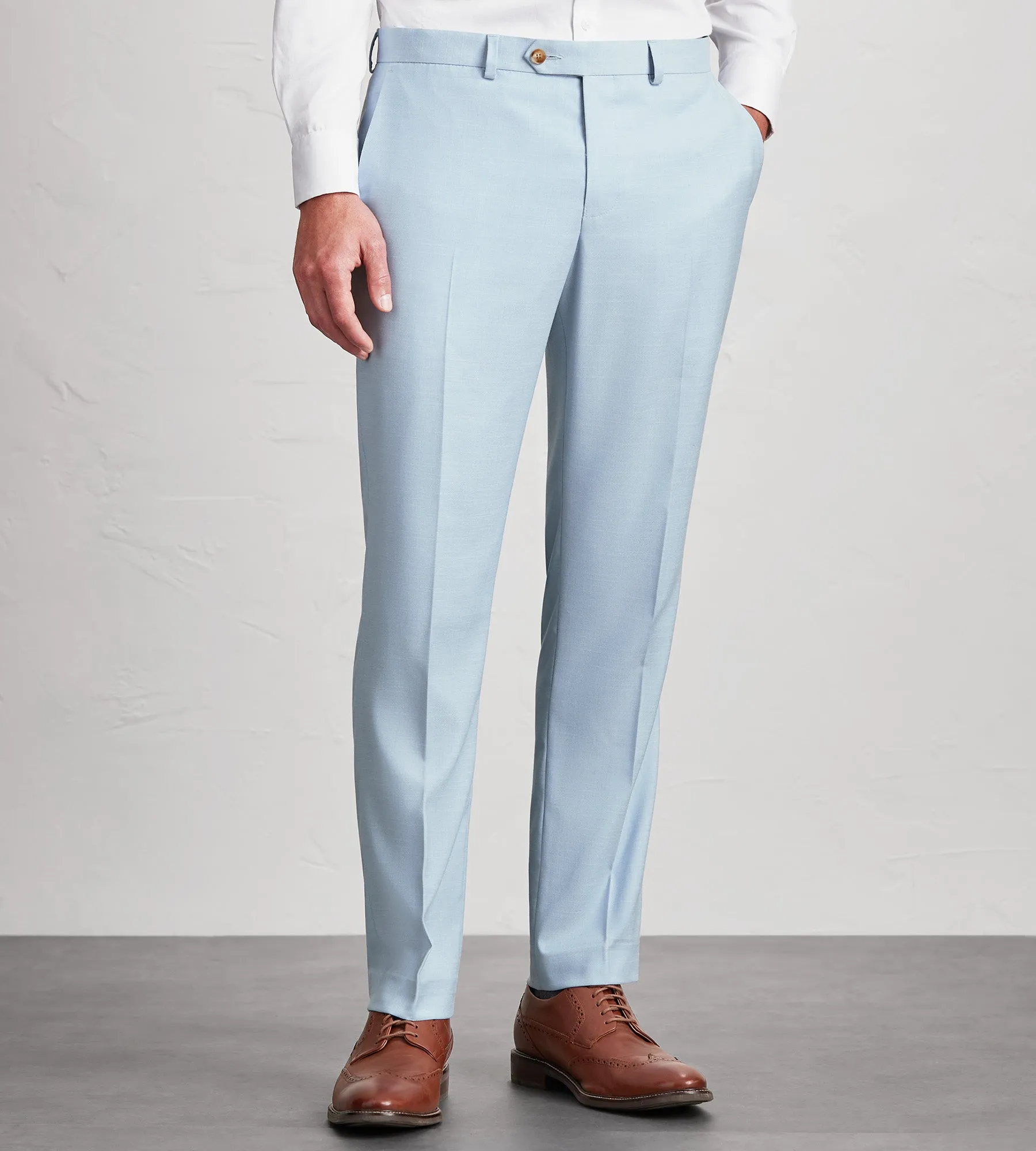 Slim Fit Light Blue Solid Suit Pants Core Cut