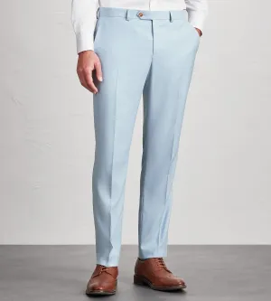 Wrinkle resistant fabric Reversible design Slim Fit Light Blue Solid Suit Pants