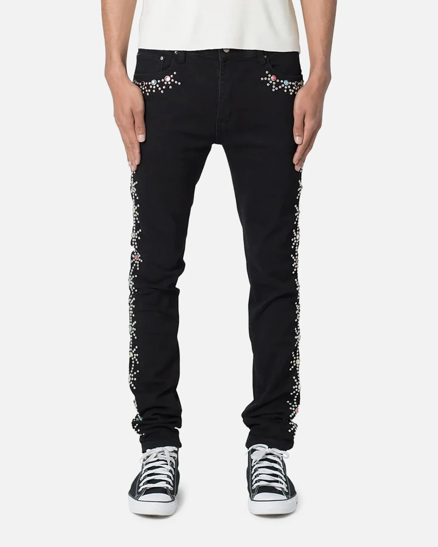 MNML X620 Studded Skinny Denim Jean Black Stylish Daily Wear Parent Style Trend Setter Smart Casual Classic Wear