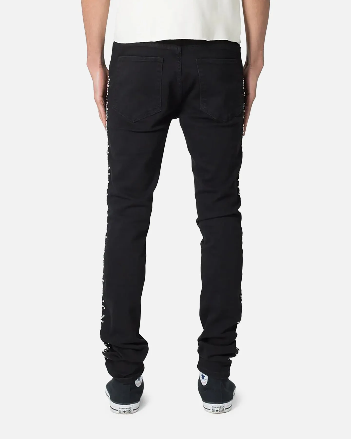 MNML X620 Studded Skinny Denim Jean Black Artist Vibe Smooth