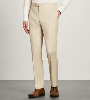 MultiPocketDesign Cozy Fit Slim Fit Wheat Solid Suit Pants
