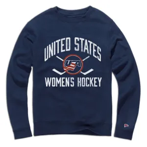 USA Womens Hockey Alternate Crest Crewneck Sweatshirt Winter Mode