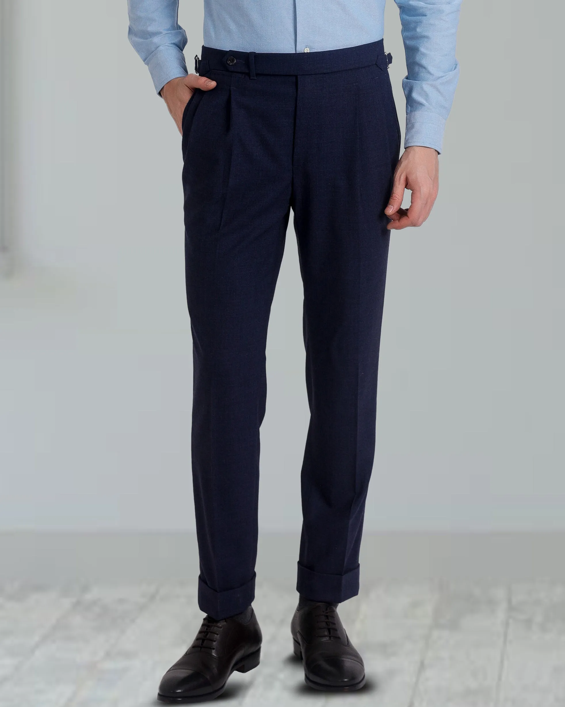 All Day Fit Fast Move Pleated Vitale Barberis Canonico - 4 Ply Tropical Wool: Dark Indigo Dress Pant