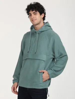 Men's Solid Green Hooded Sweatshirt Regular Fit South American style