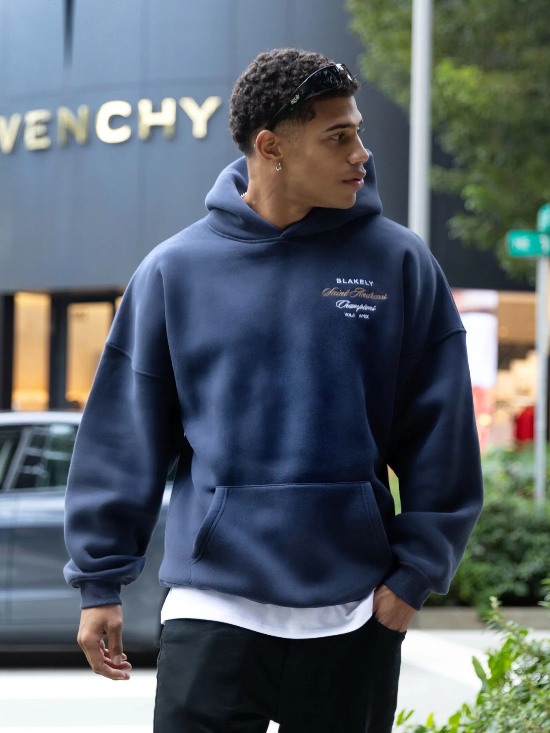 Coffee Shop Vibes Legacy Relaxed Hoodie - True Navy