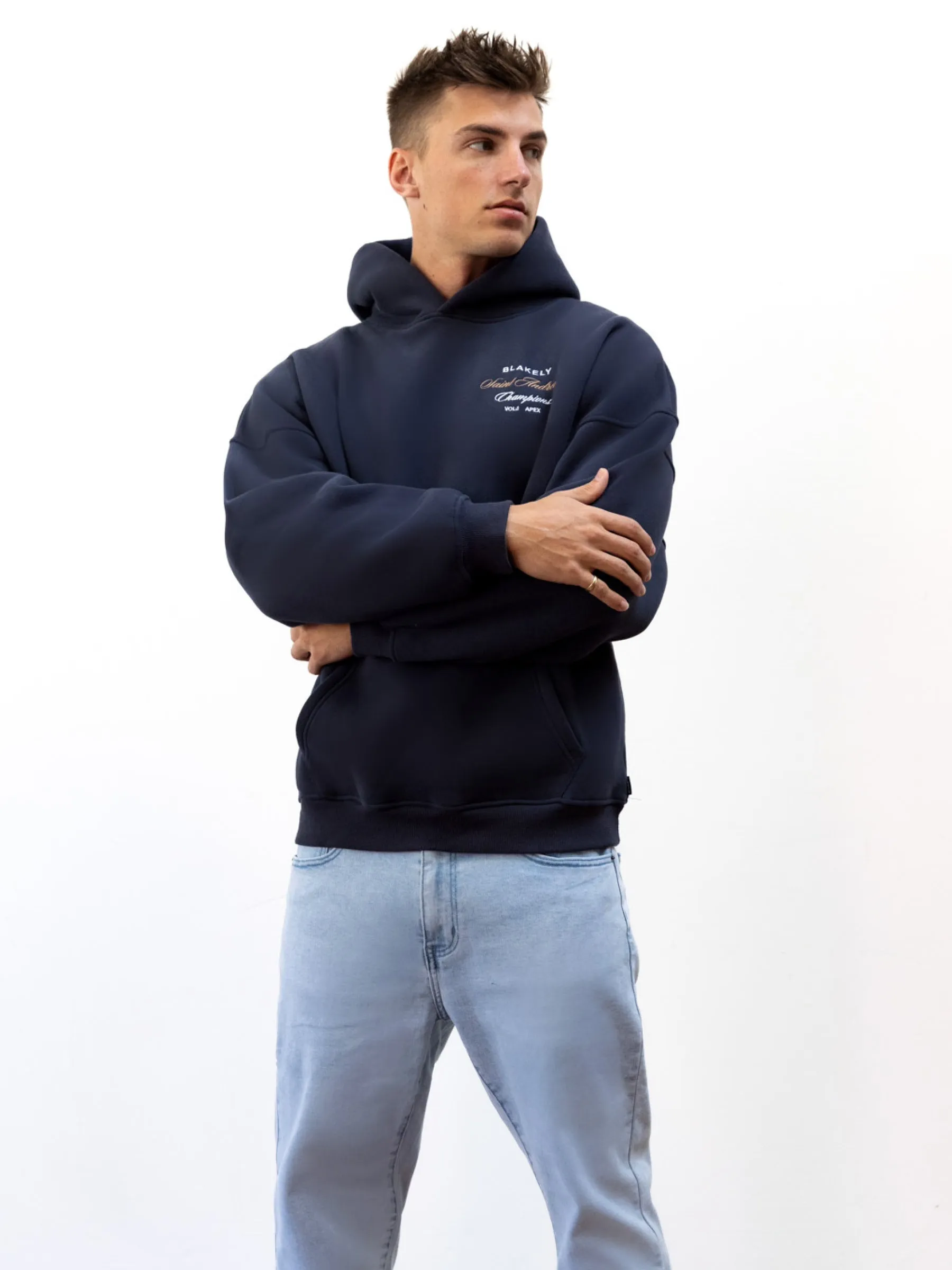 Tear Resistant Stitching Legacy Relaxed Hoodie - True Navy