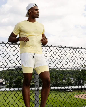 [CORE] Training Shorts 4" - White/Pannacotta checked shorts Summer Wear