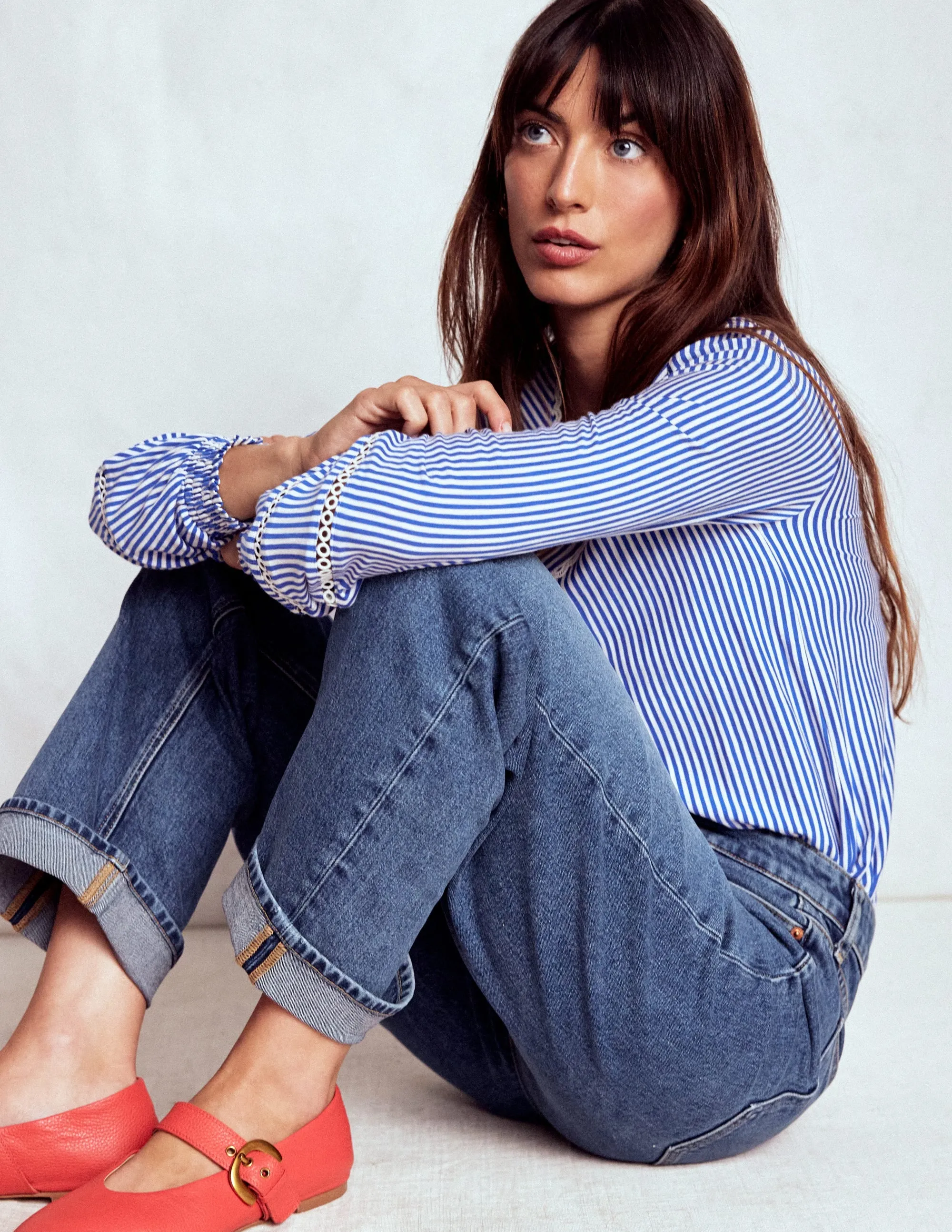 Mid Rise Stretch Jeans-Mid Vintage Classic Appeal