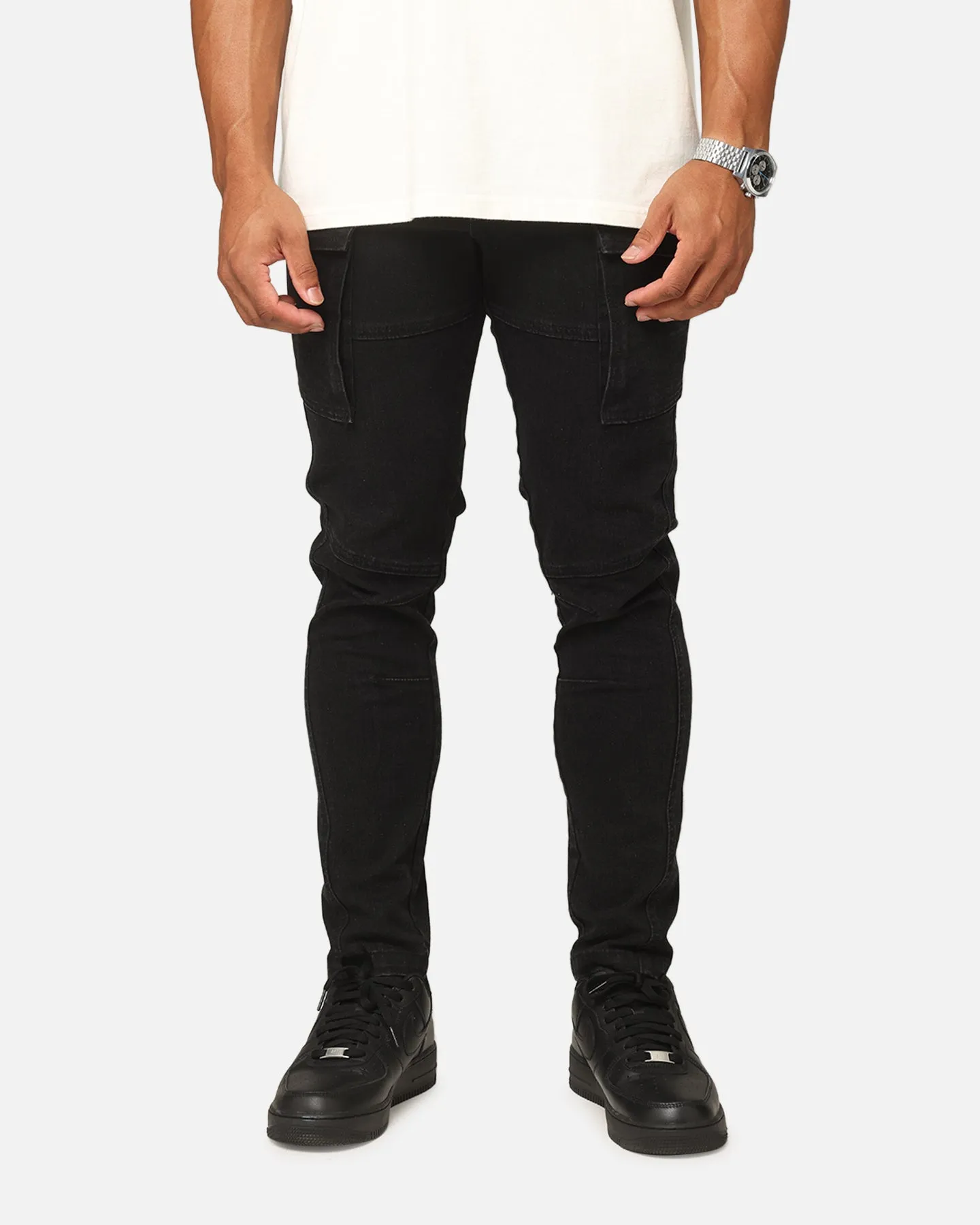 Eco Friendly Fashion Lover Morning Stroll Active Ready Saint Morta Skinny Cargo Jeans Vintage Black