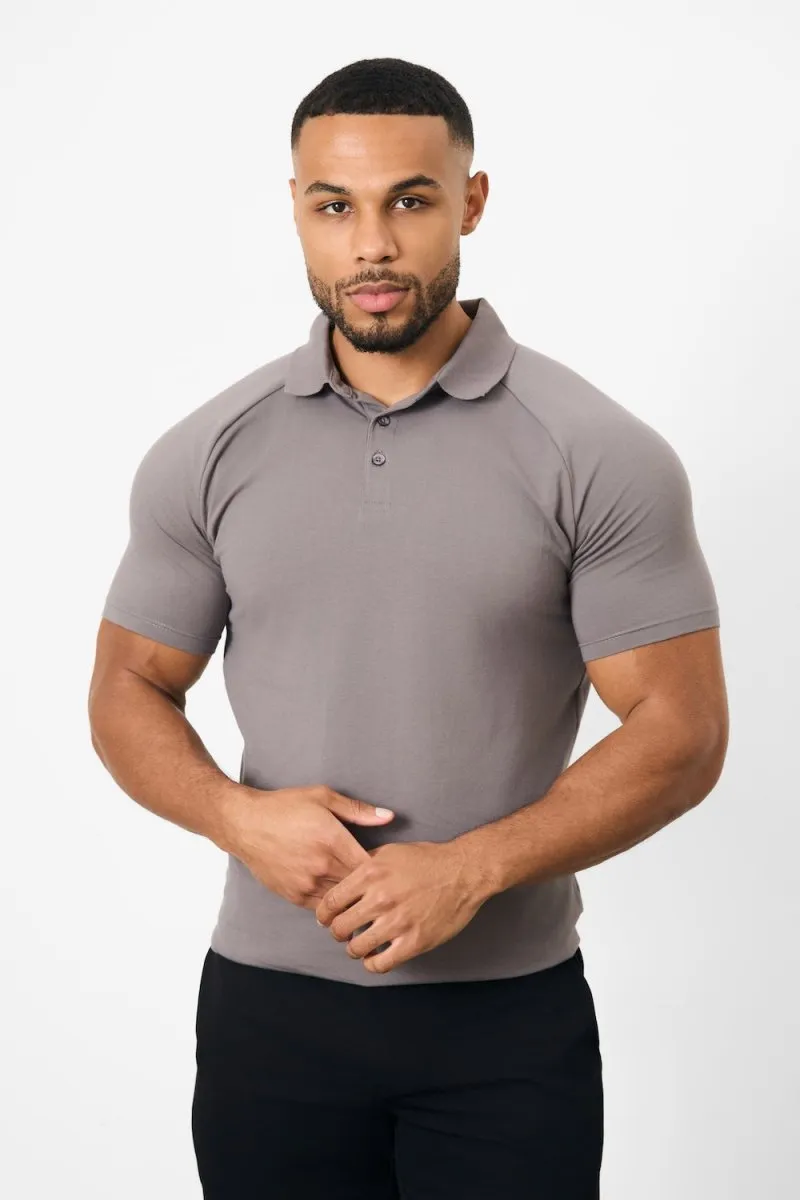Summer Fashion Modern Cut Athletic Fit Polo Shirt in Charcoal