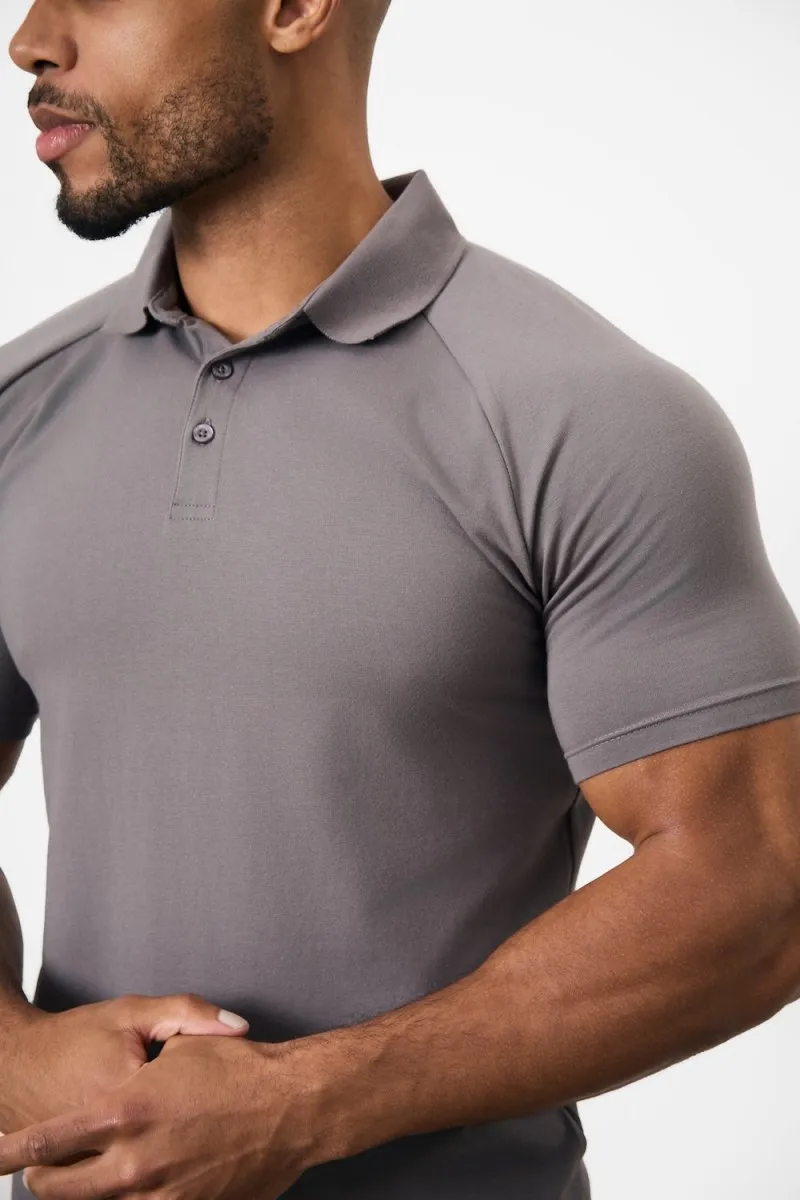 Athletic Fit Polo Shirt in Charcoal HighDurability Yarn