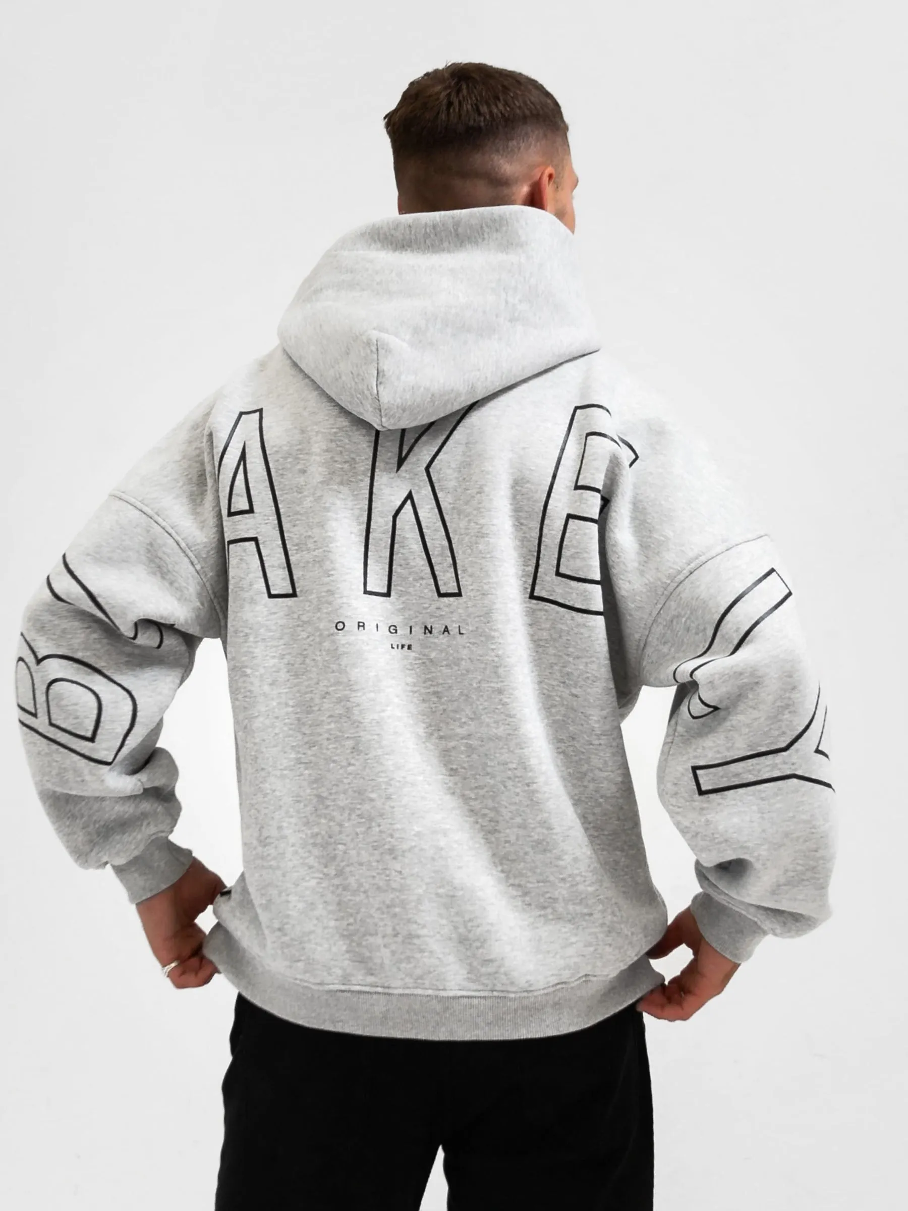 Outline Idris Oversized Hoodie - Marl Grey Street Cool Lounging wear