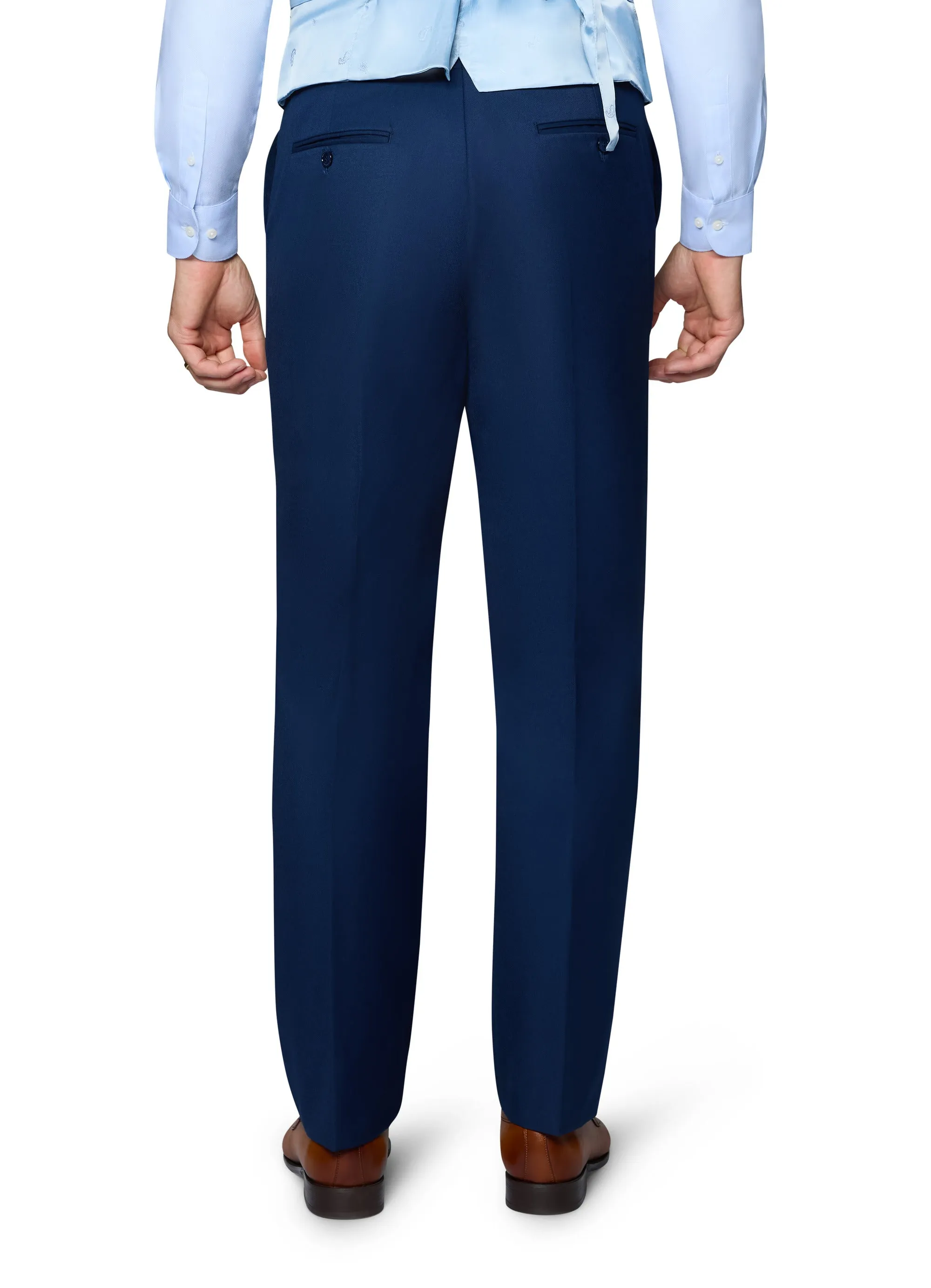 Bergamo Orange Solid Modern Fit Pants - New Blue Versatile Style Adaptive Fit