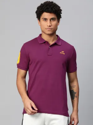 Alcis Men Typography Printed Polo Collar Dry Tech Slim Fit T-shirt Golf Tournament