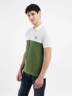 Seamless Shoulder TemperatureRegulating Layer Men's Colorblock Polo T-shirt