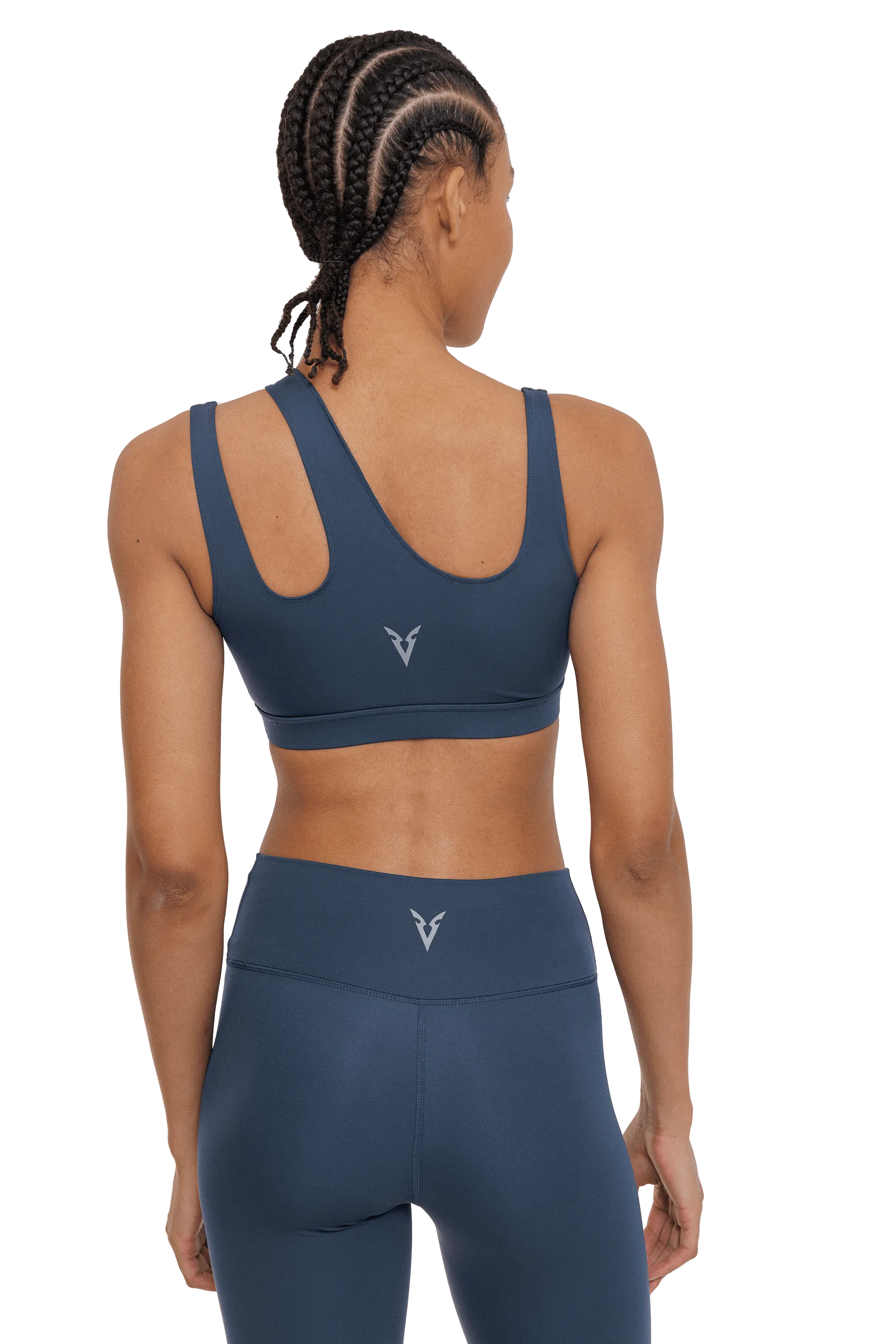 SPORTS BRA ASYMMETRIC - Navy Soft Microfiber