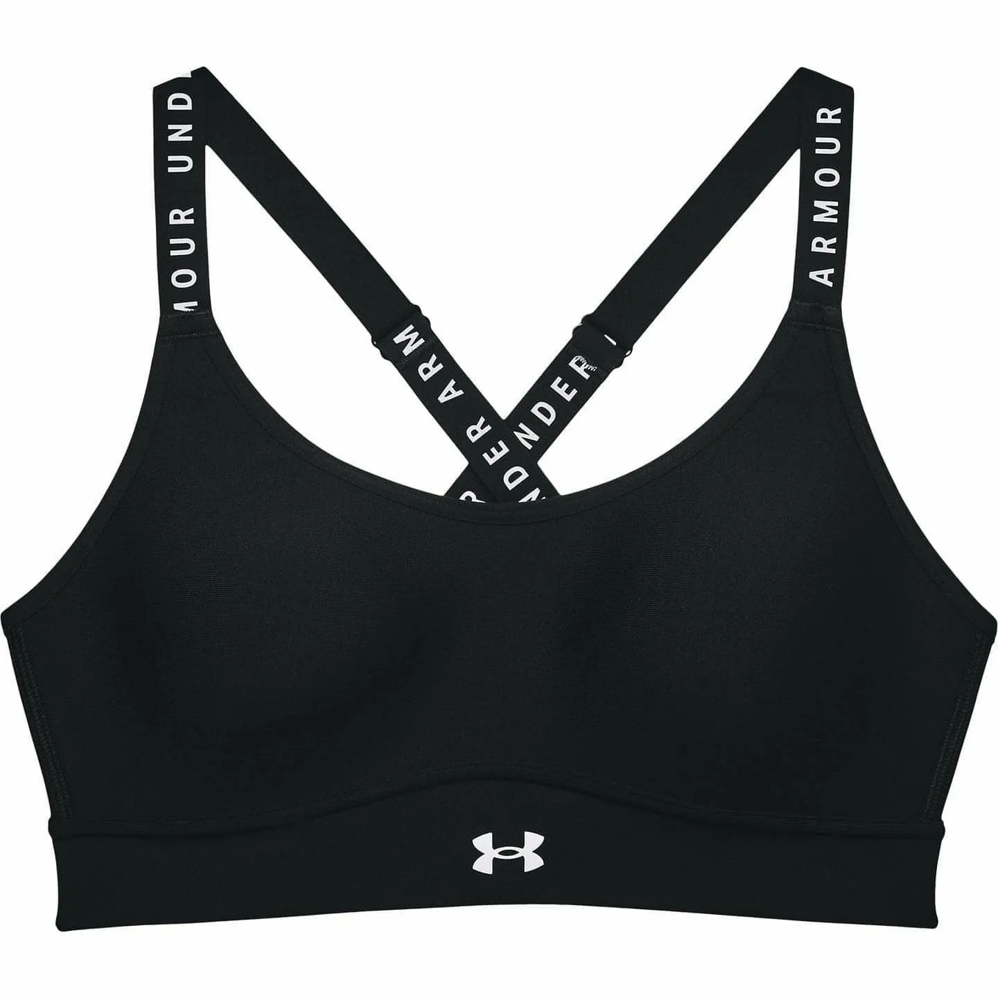 Under Armour Infinity Mid Covered Womens Sports Bra - Black Shape retention seams