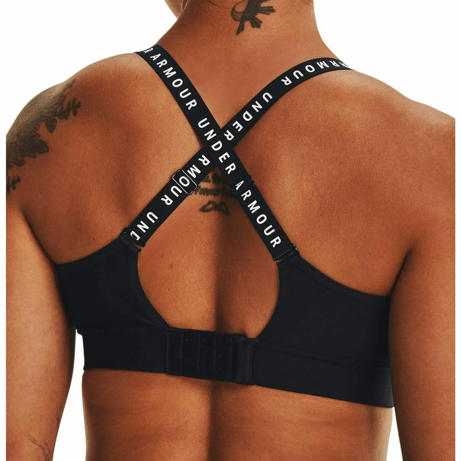Under Armour Infinity Mid Covered Womens Sports Bra - Black Moisture Wicking Fabric