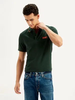 Men's Solid Slim Fit Polo T-Shirt Brushed Interior SnagResistant Weave