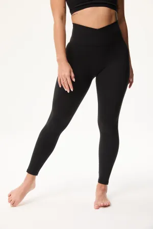 Flexible Wear Casual Day V Leggings (Full 24") in Black Sesame