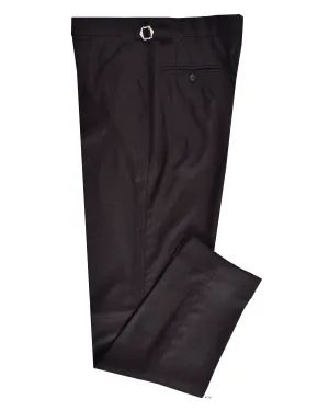 VBC 100% Wool: Dark Chocolate Brown Flannel Dress Pant Comfortable Layering Contoured Panel Design