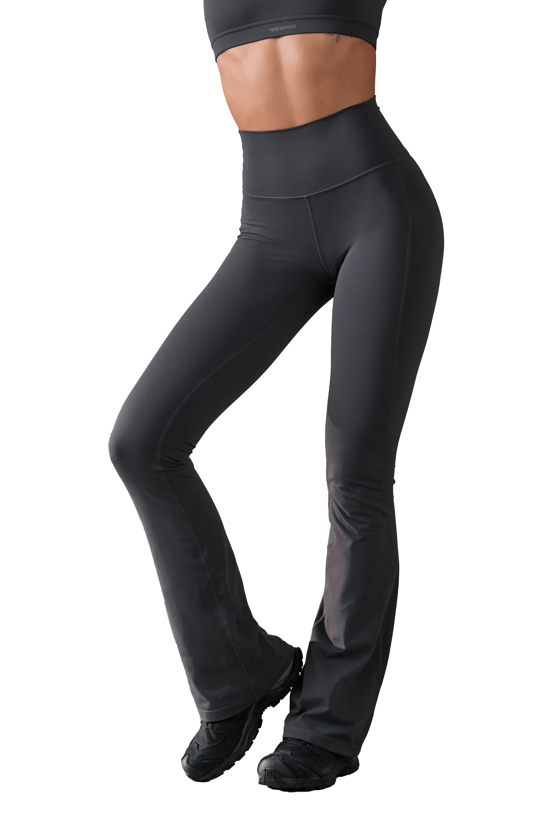 FLARED LEGGINGS - Dark Gray Travel Outfit Trend Seeker Studio Essential