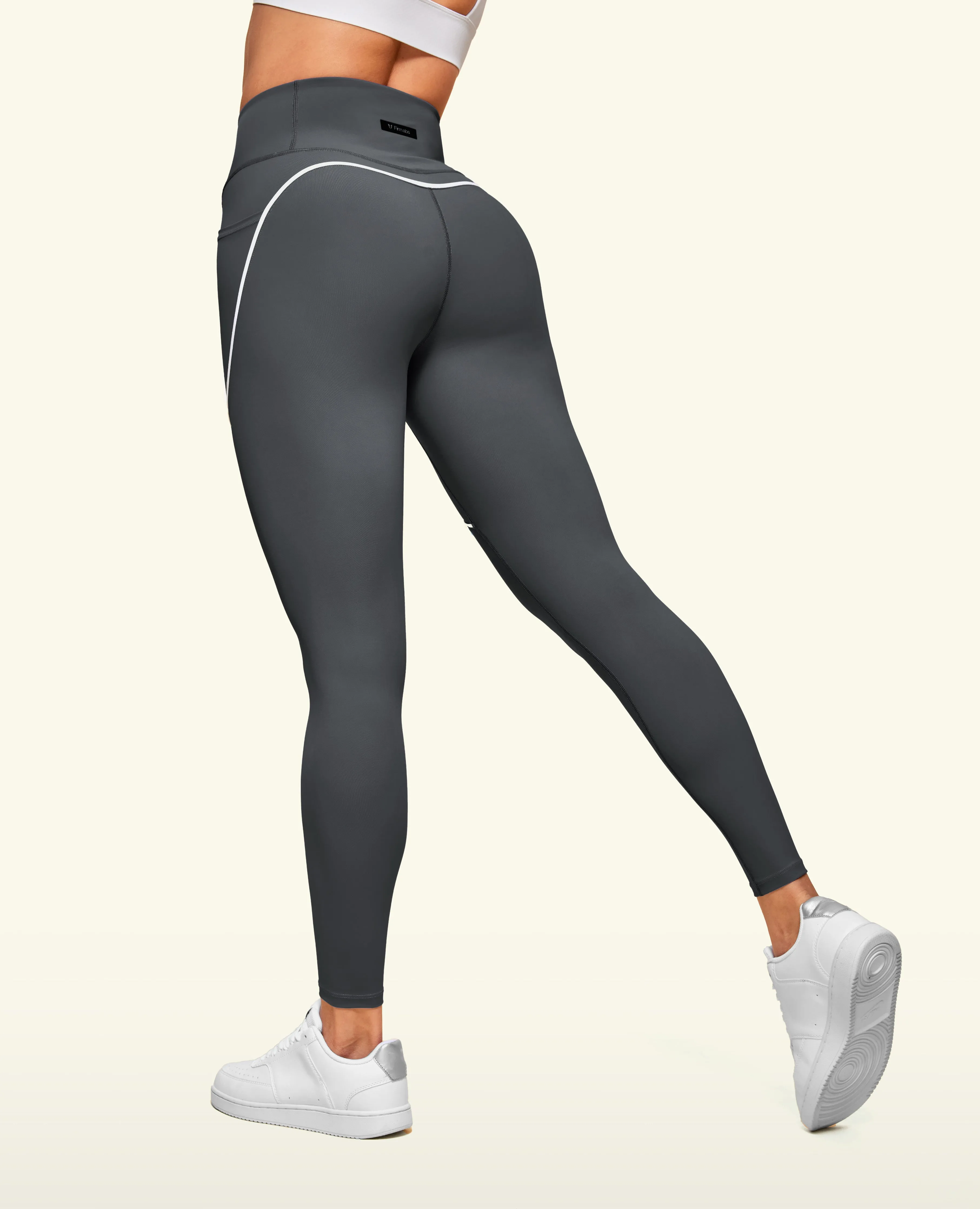 For Teens Winter Sports Zip Front High Waist Pocket Leggings - Grey