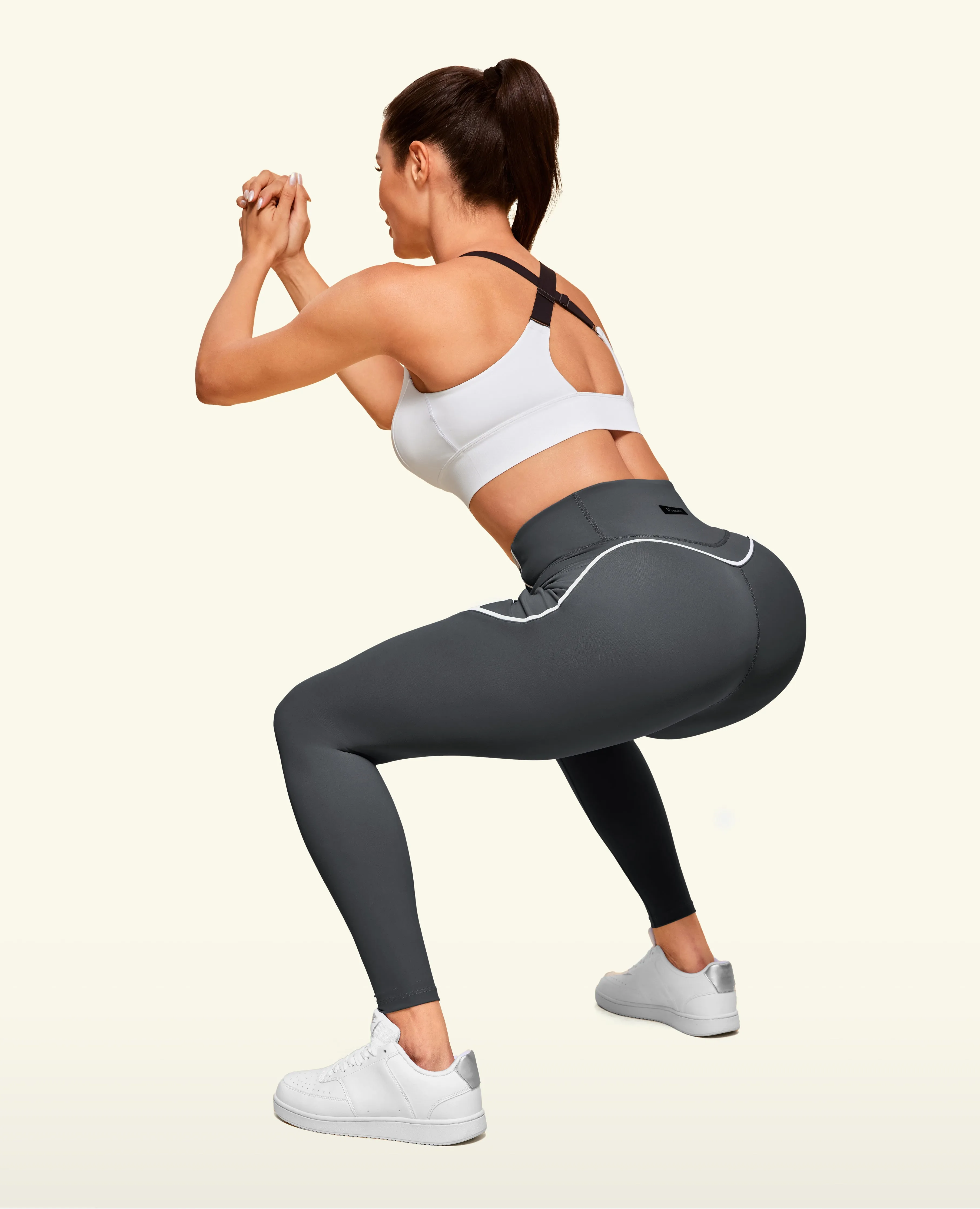 Zip Front High Waist Pocket Leggings - Grey All Ages School Sports Quick Dry For Kids