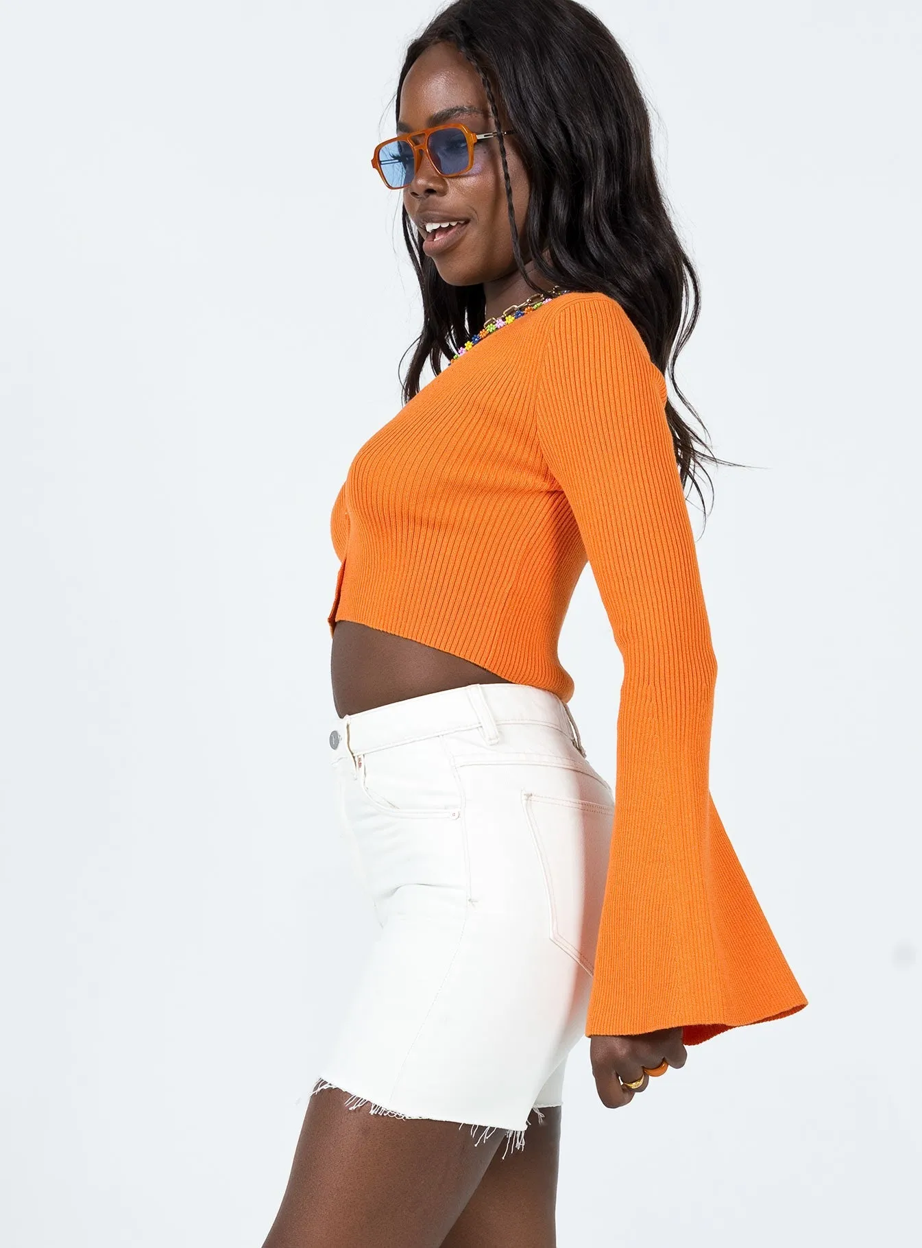 Abrand Claudia Cut Off Shorts Stone White China Cool