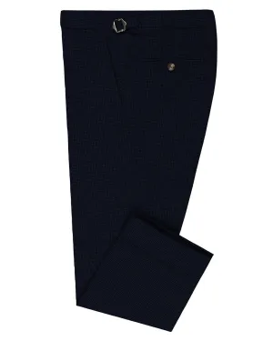 Tear Resistant Weave Loro Piana: Dark Blue Checks