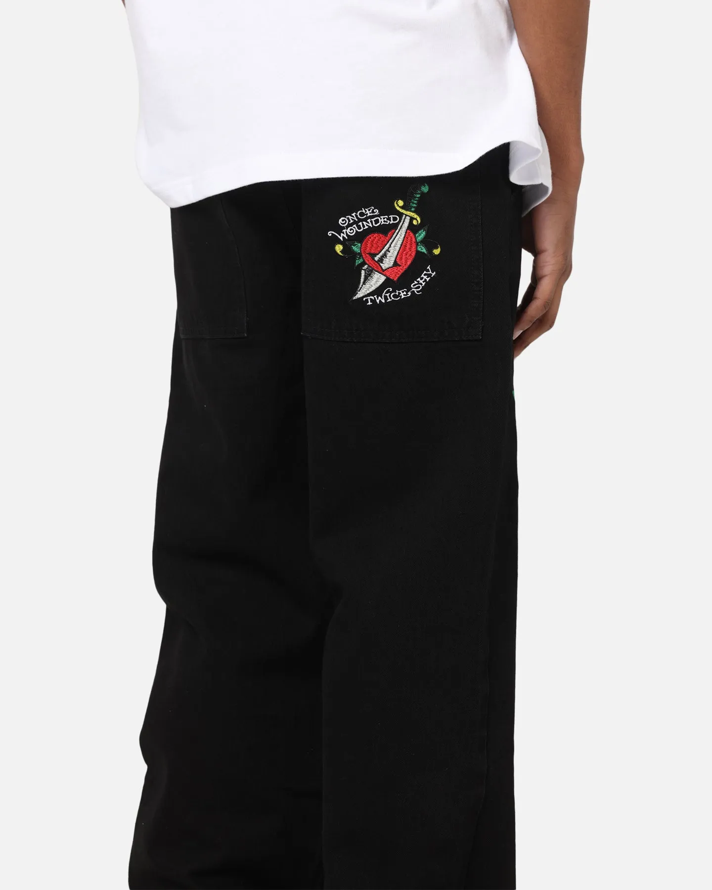 Premium Cotton Blend Ed Hardy Once Wounded Jeans Black
