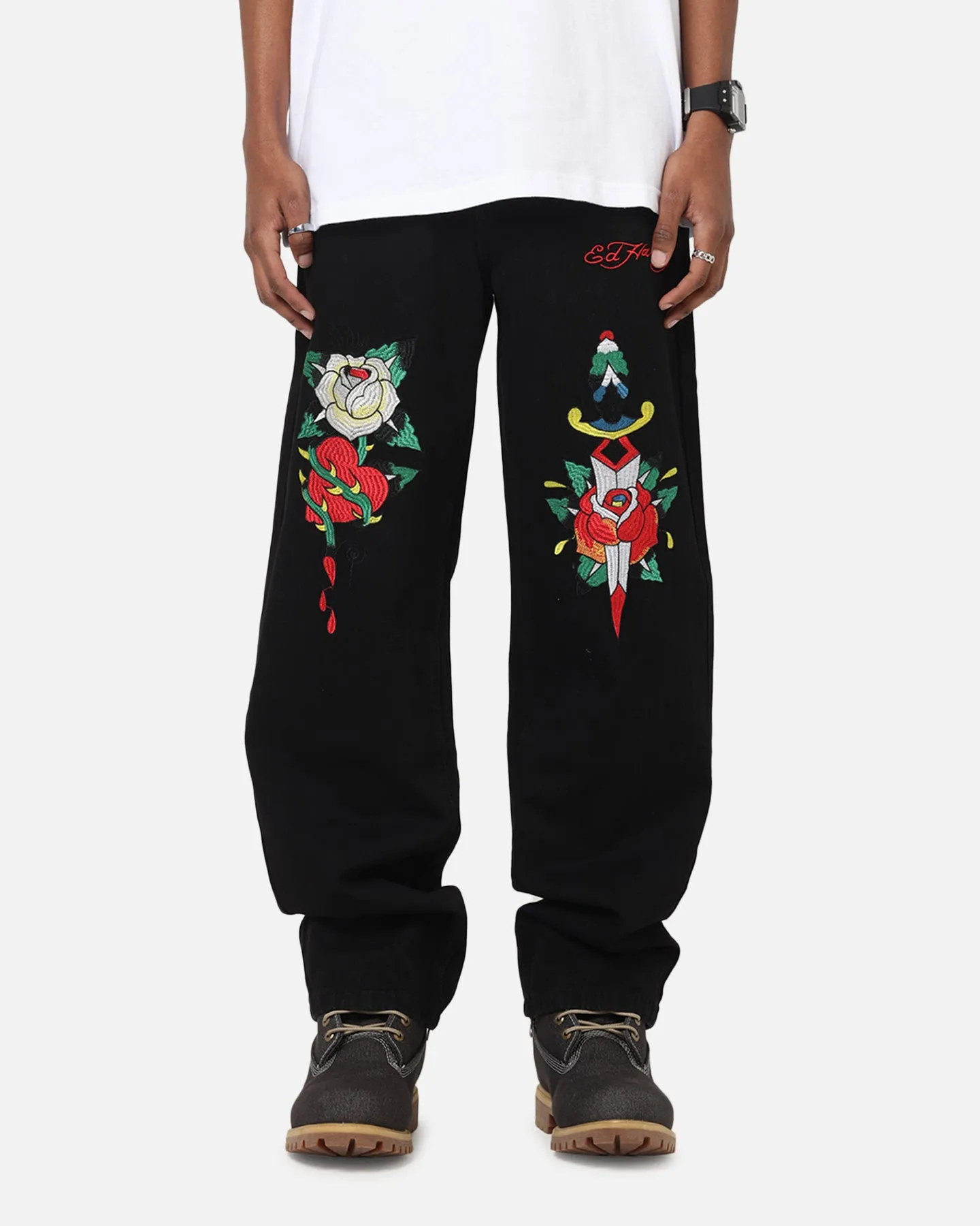 Ed Hardy Once Wounded Jeans Black Low Impact Processing