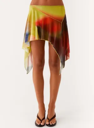 Lustra Mini Skirt - Moody Floral Soft Presence Clean Stitch