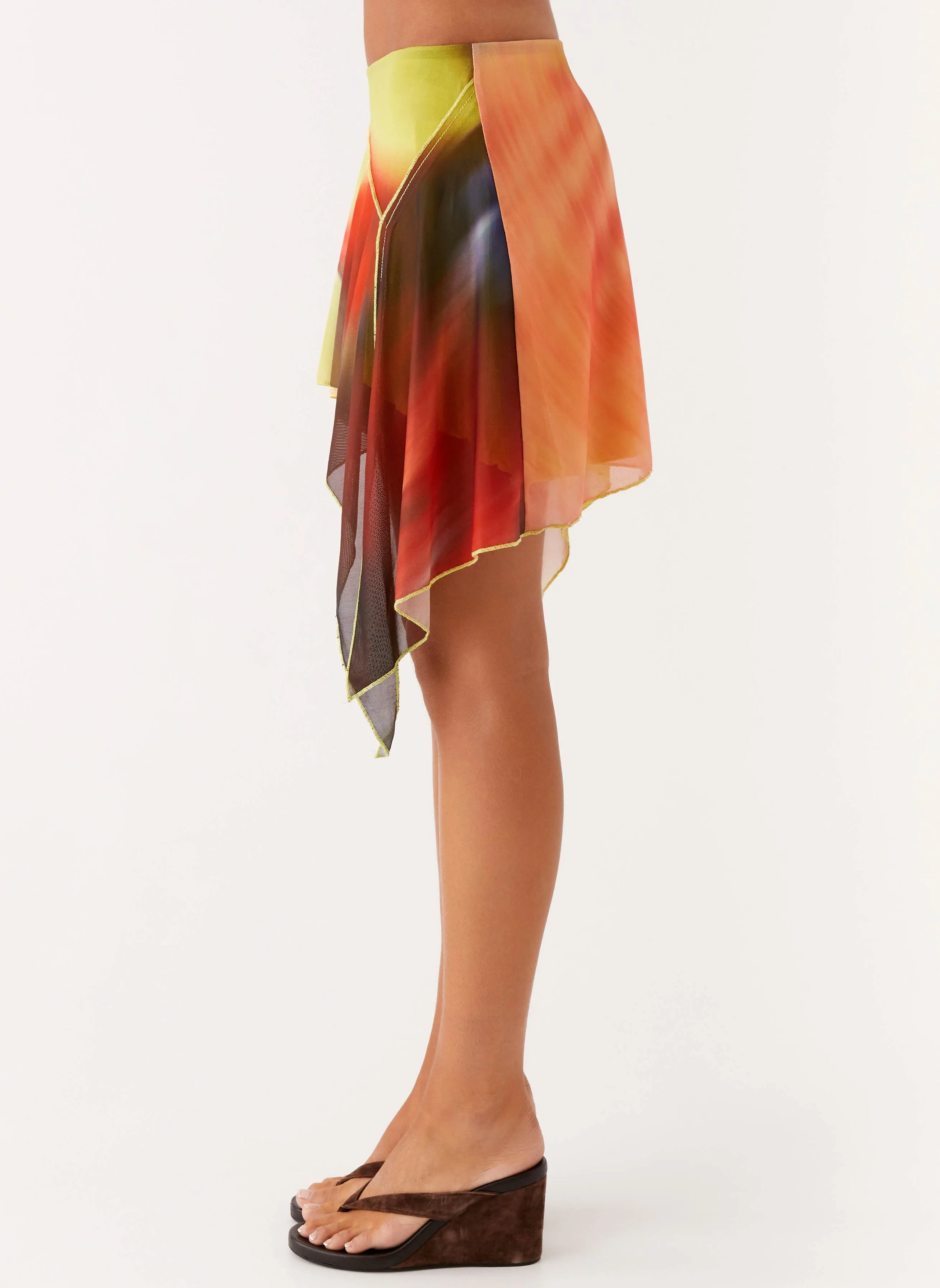 Lustra Mini Skirt - Moody Floral Pearl-Detail Relax Mode