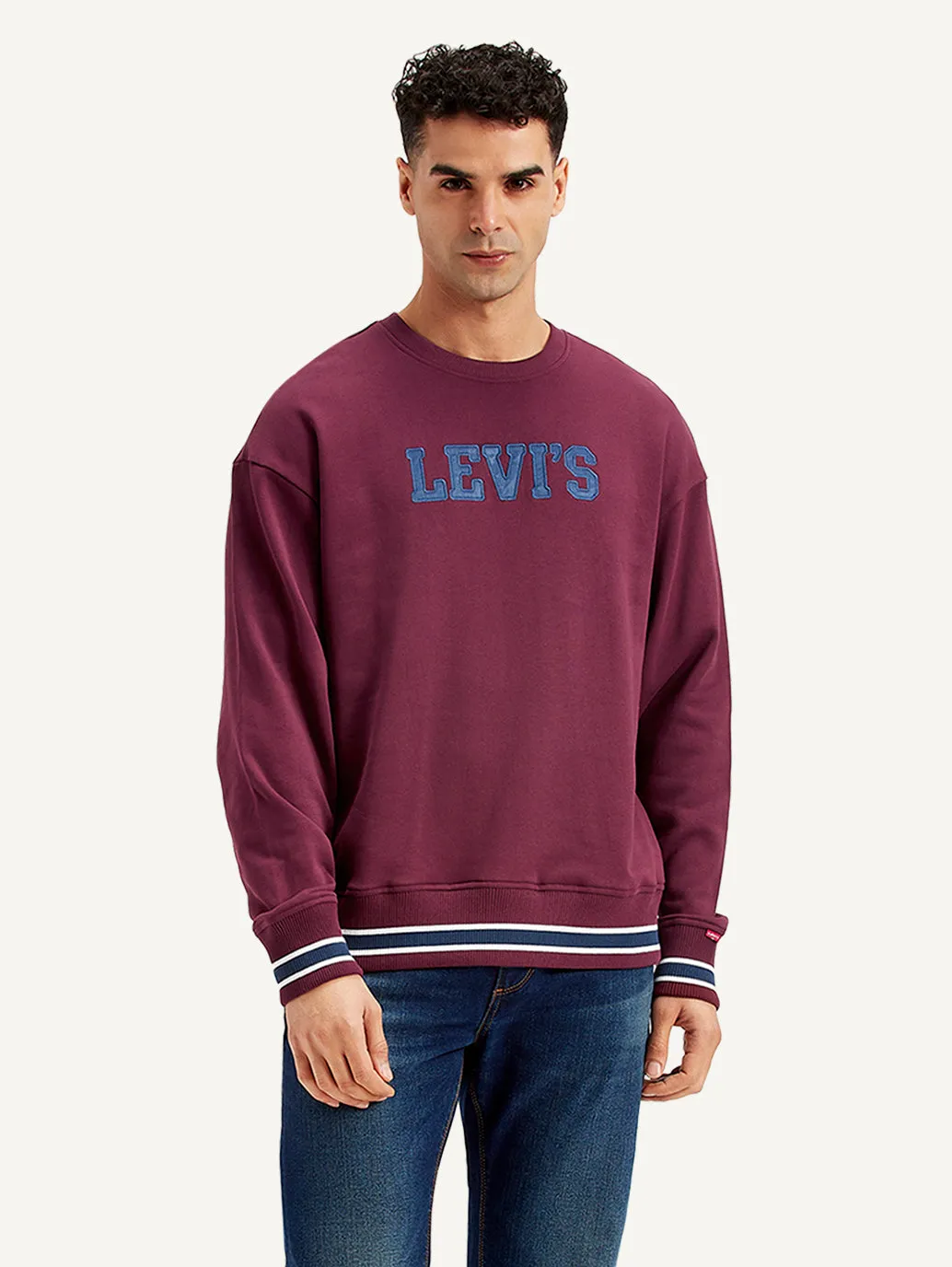 Daily Style Trendy Outfit Men's Brand Logo Crew Neck Sweatshirt