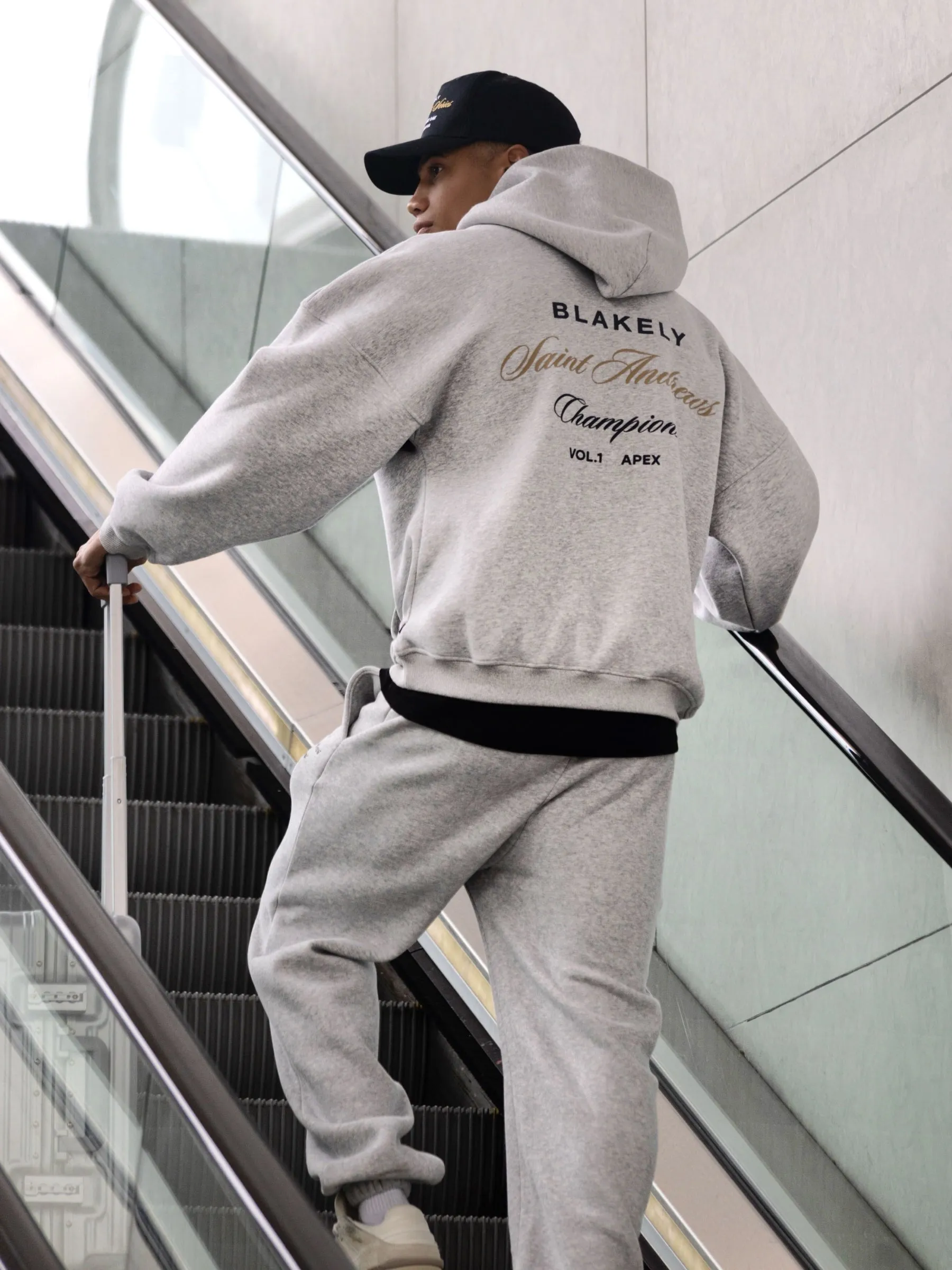 Champions Legacy Relaxed Hoodie - Marl Grey Wrinkle Free Fabric Jaguar like