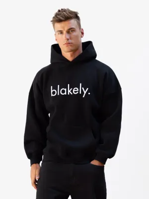 Skating wear Logo Relaxed Hoodie - Black