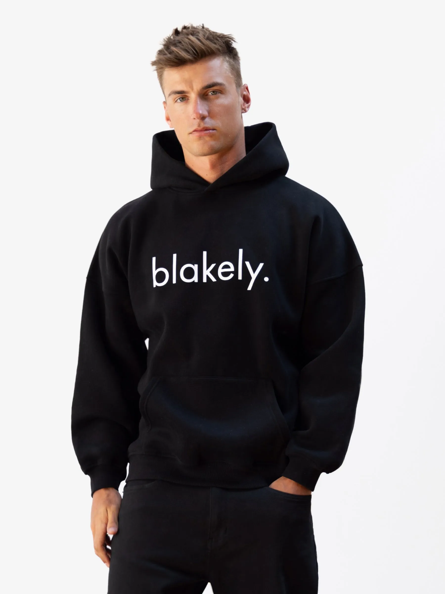 Skating wear Logo Relaxed Hoodie - Black