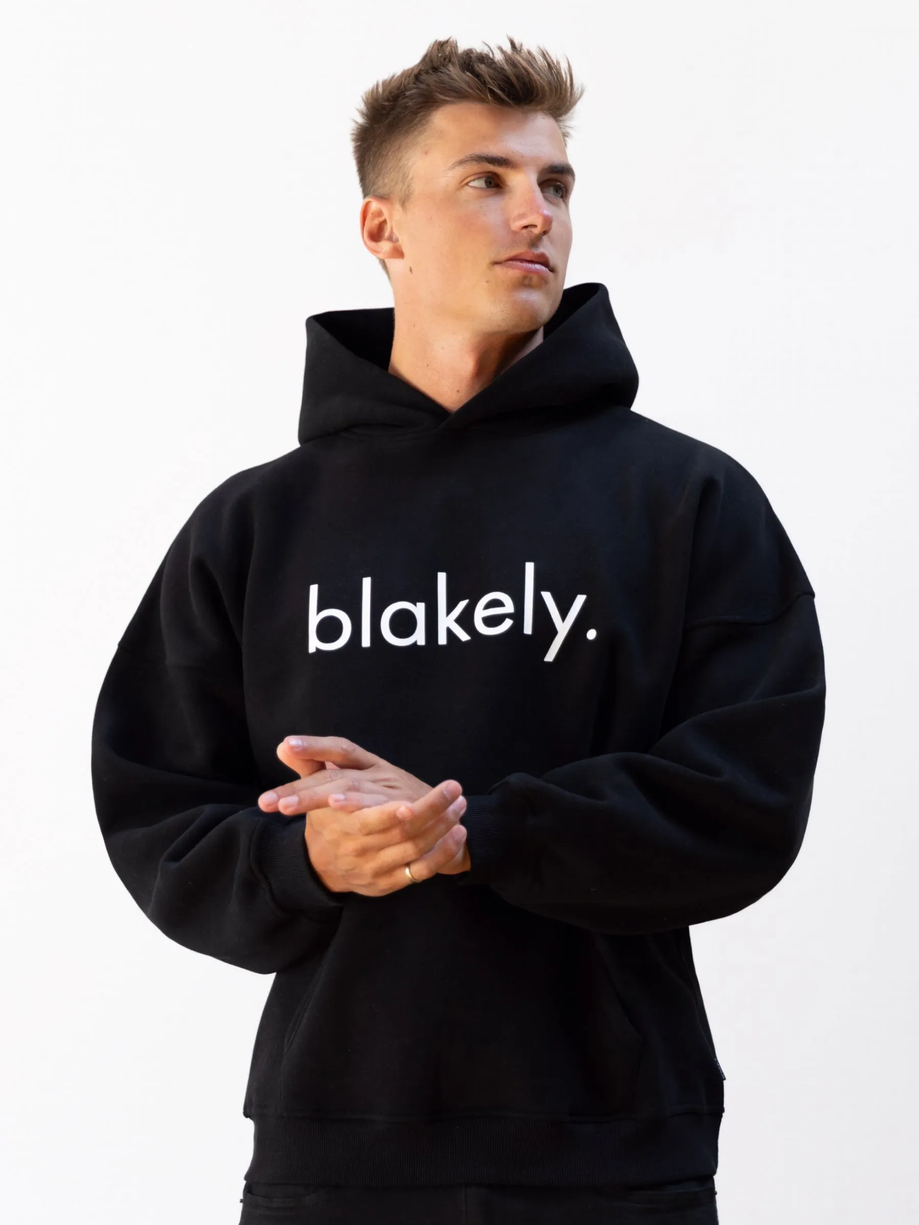 Odor Resistant Coating Logo Relaxed Hoodie - Black