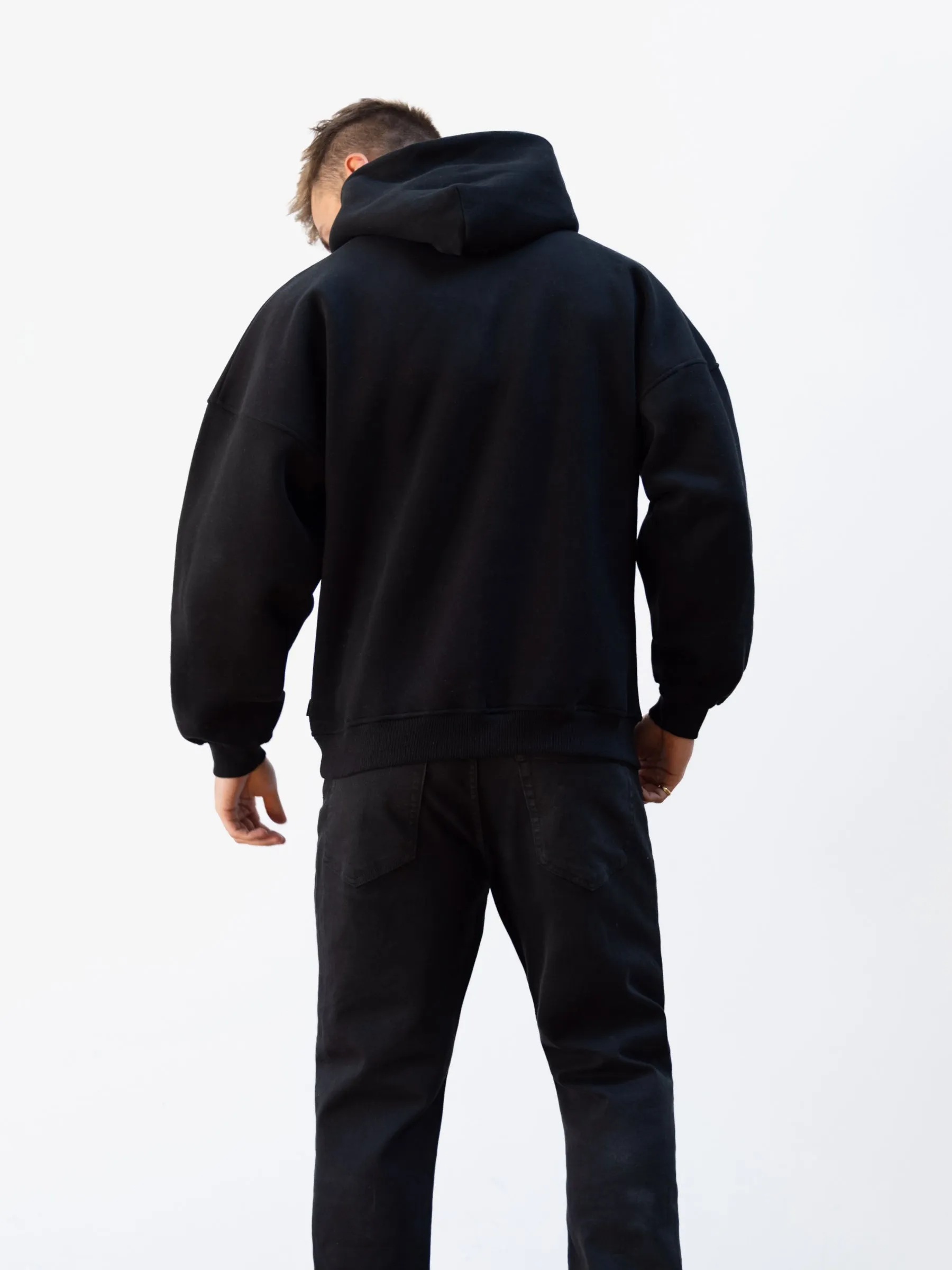 Road Trip Logo Relaxed Hoodie - Black