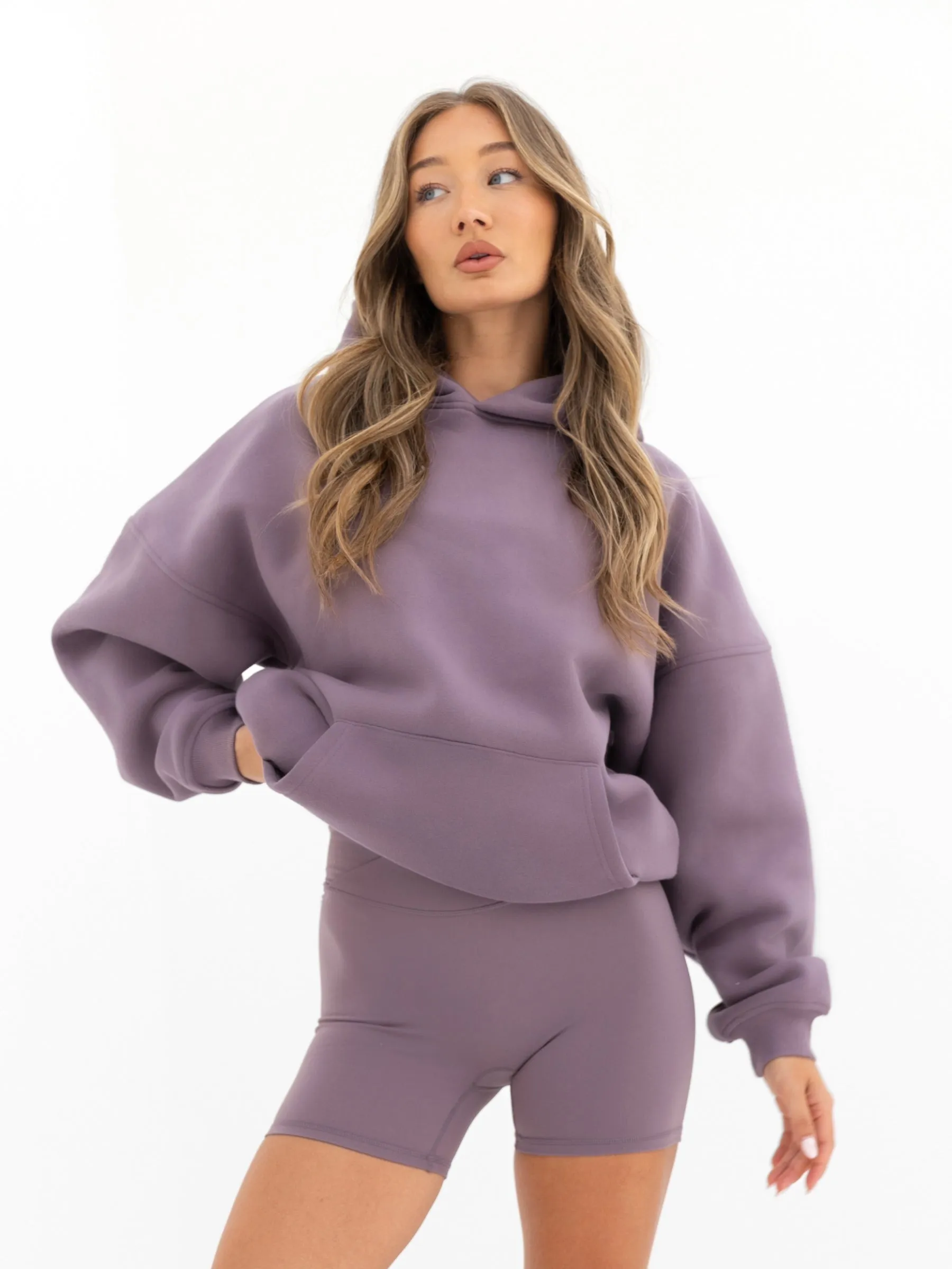 Outdoor Essential Outline Isabel Oversized Hoodie - Grape