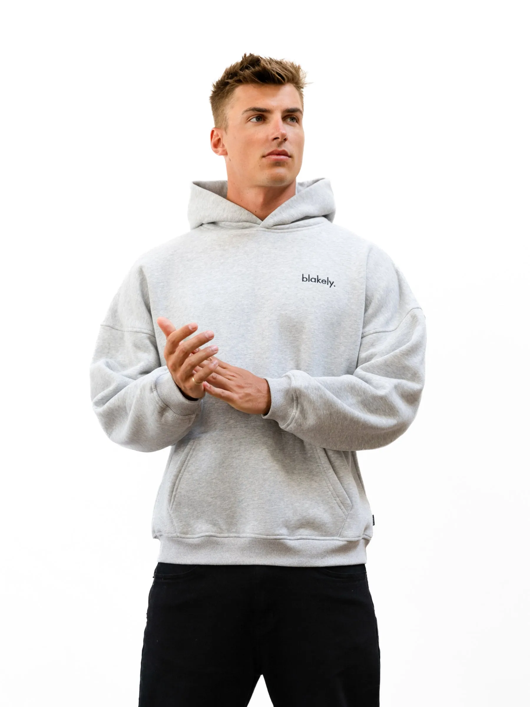 Street Ready Elephant like Sami Relaxed Hoodie - Marl Grey