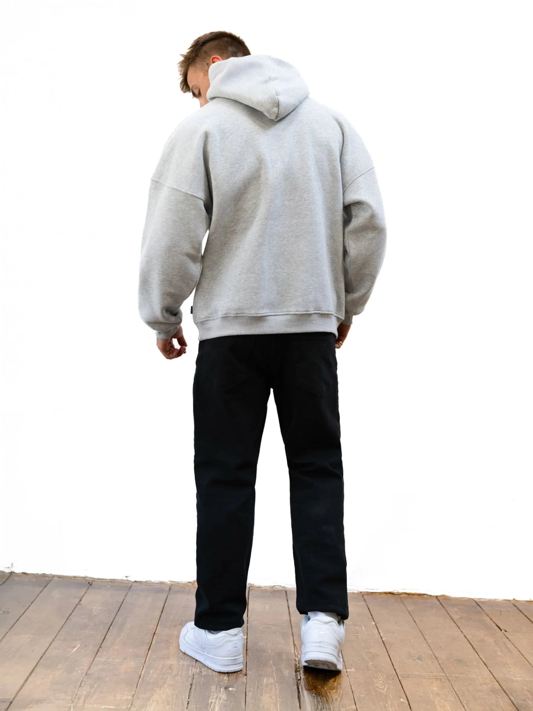 stretchy texture Sami Relaxed Hoodie - Marl Grey