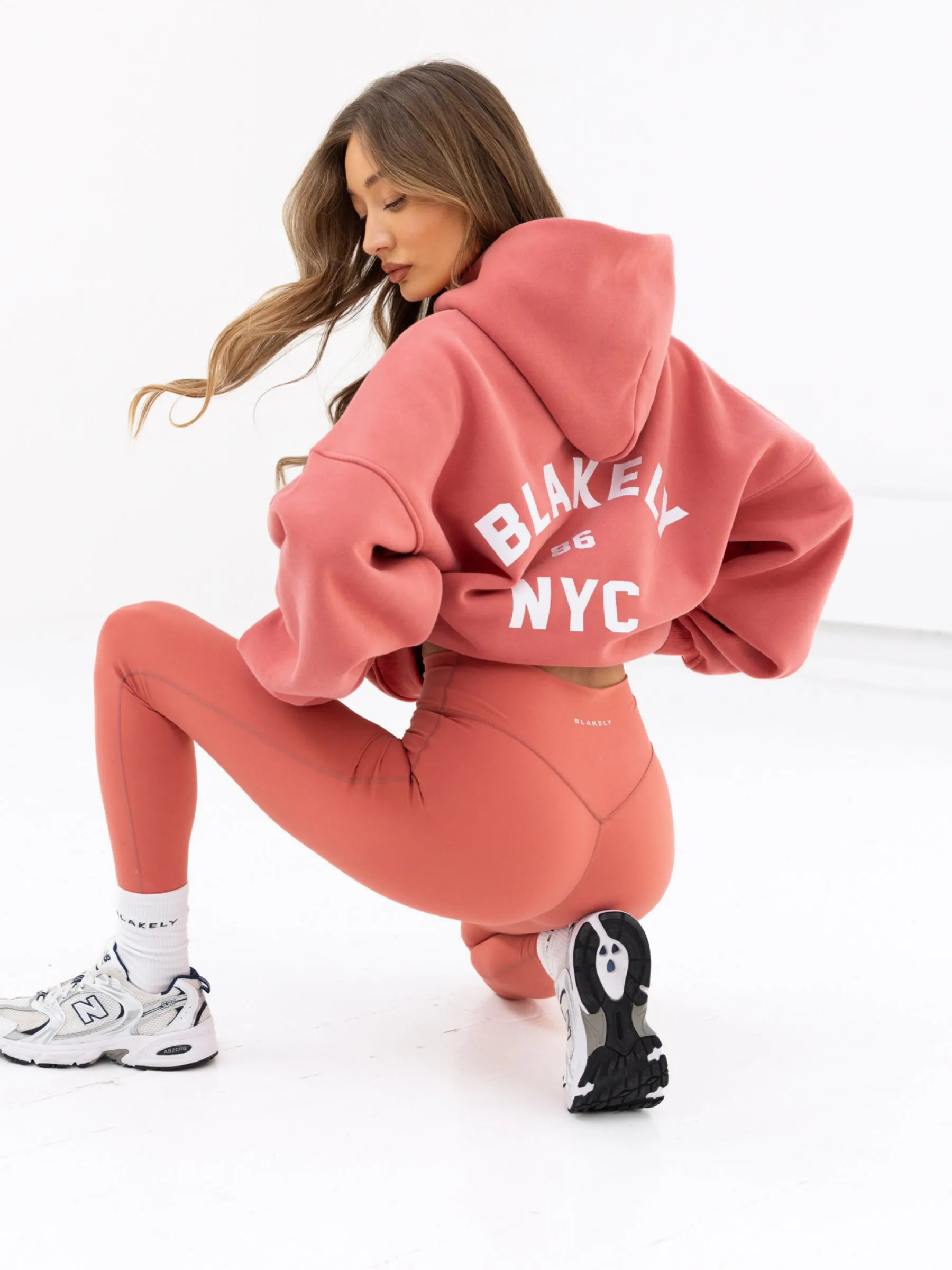NYC Oversized Hoodie - Sunrise Coral Trend Motion Beach club style
