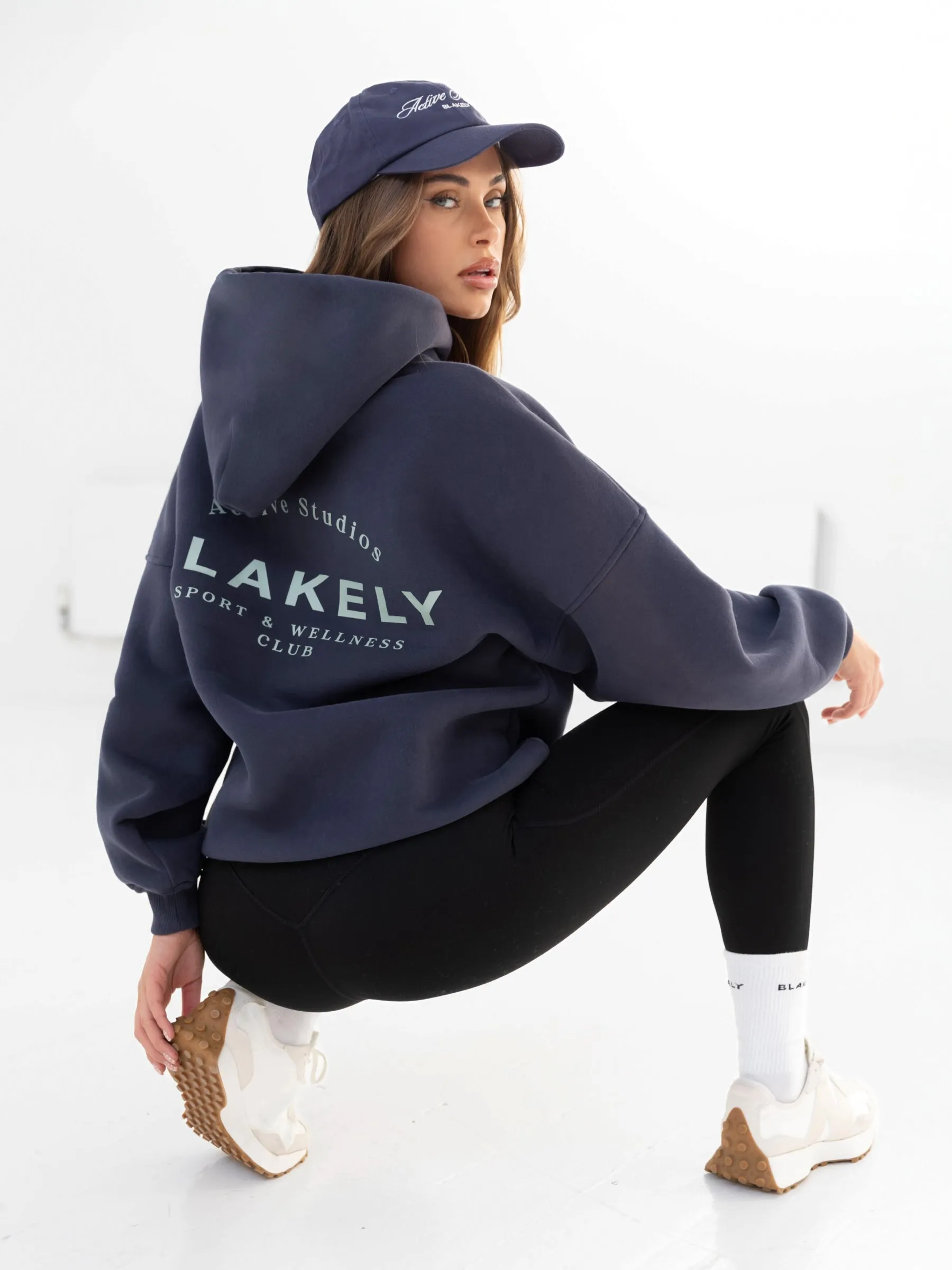 Active Studios Oversized Hoodie - True Navy & Mineral Blue Urban Fresh