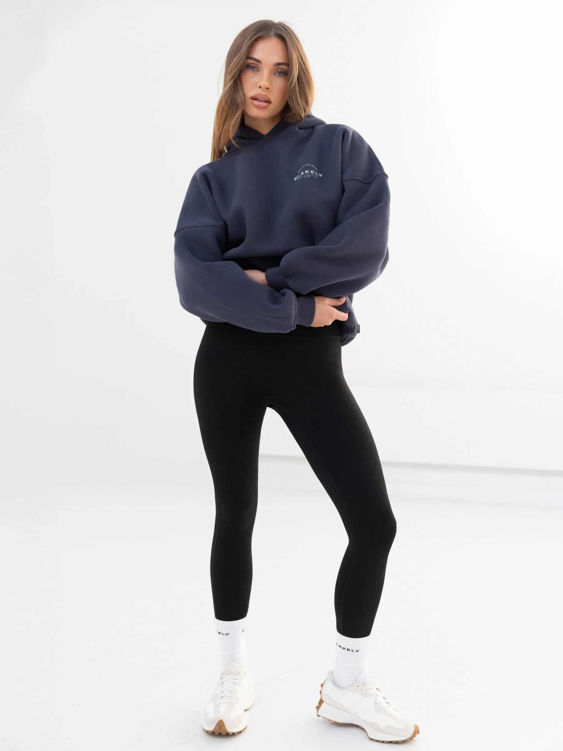 Active Studios Oversized Hoodie - True Navy & Mineral Blue semi-formal event autumn clothing