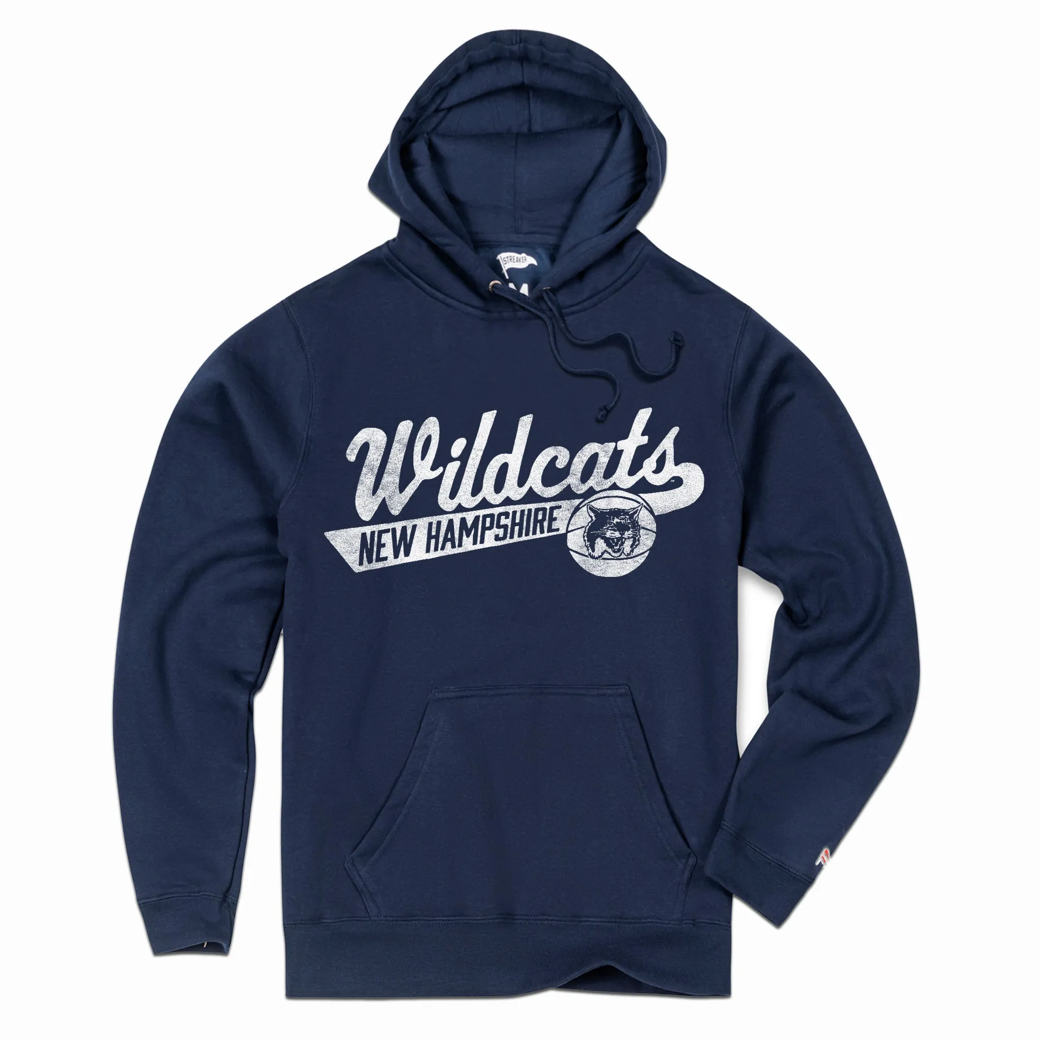 Front Pouch UNH Vintage Basketball Hoodie