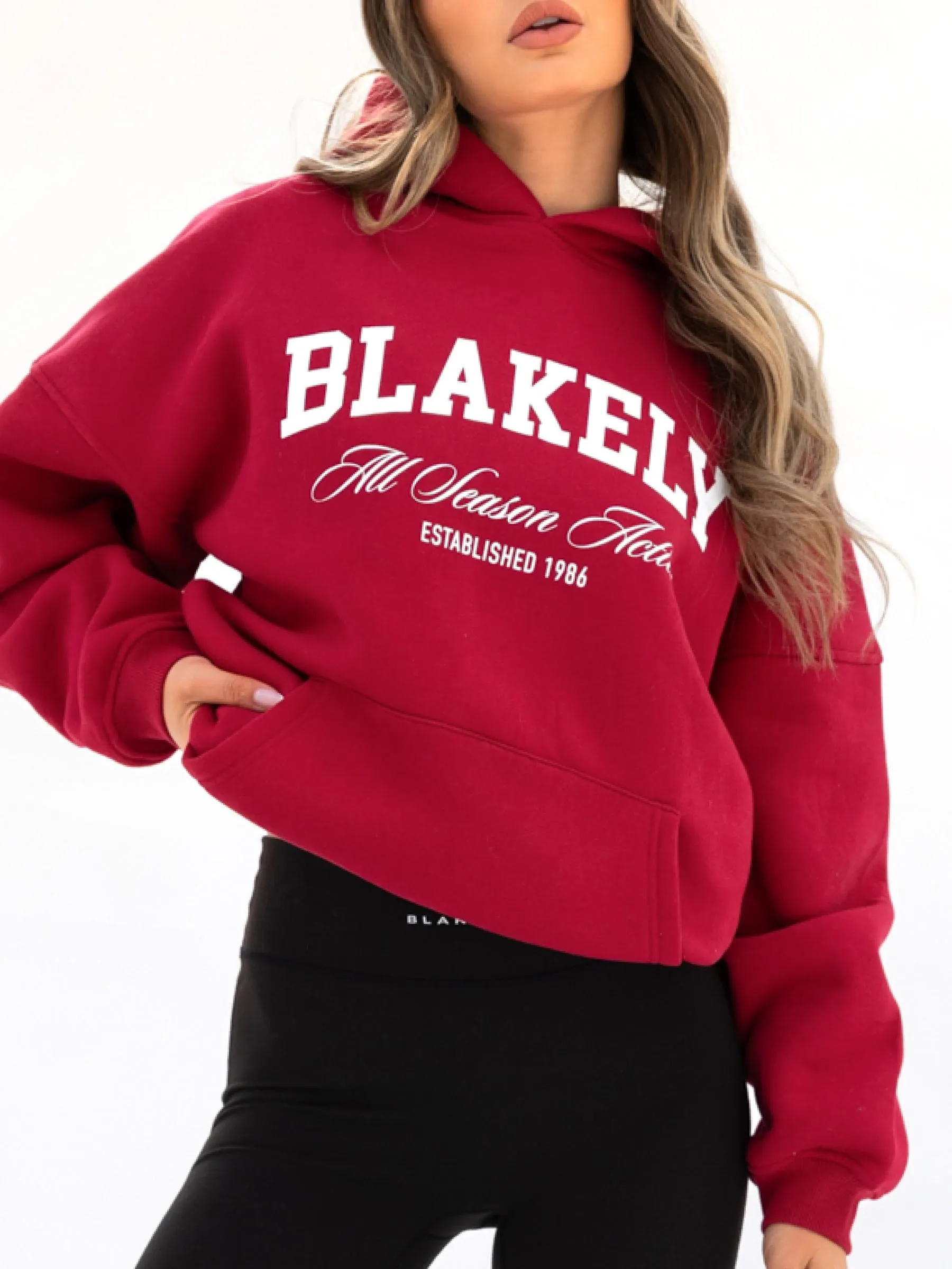 Whale like School Days Melrose Oversized Hoodie - Cherry Red