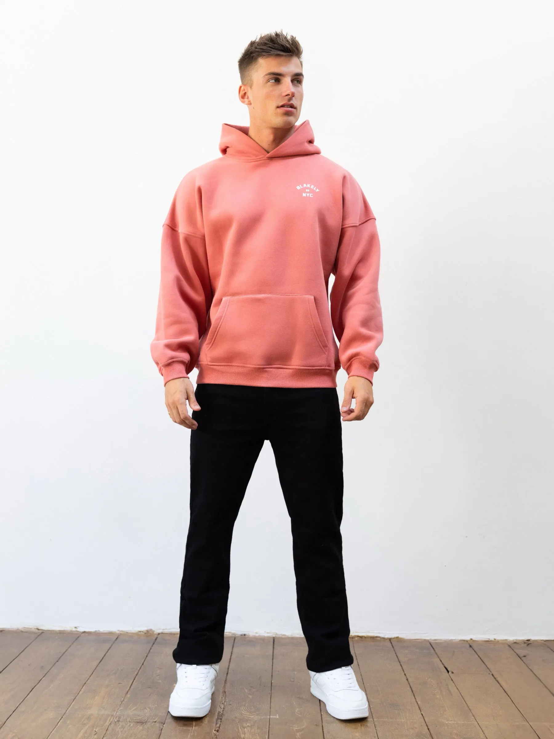 NYC Relaxed Hoodie - Coral Teen Fashion