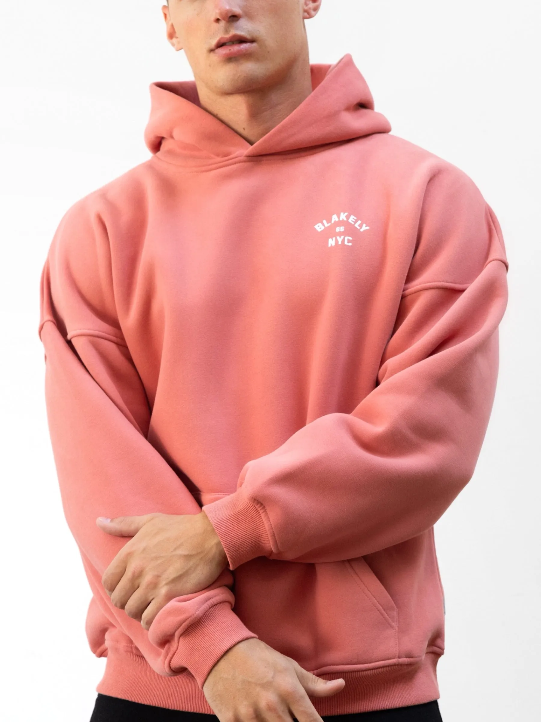 school setting NYC Relaxed Hoodie - Coral
